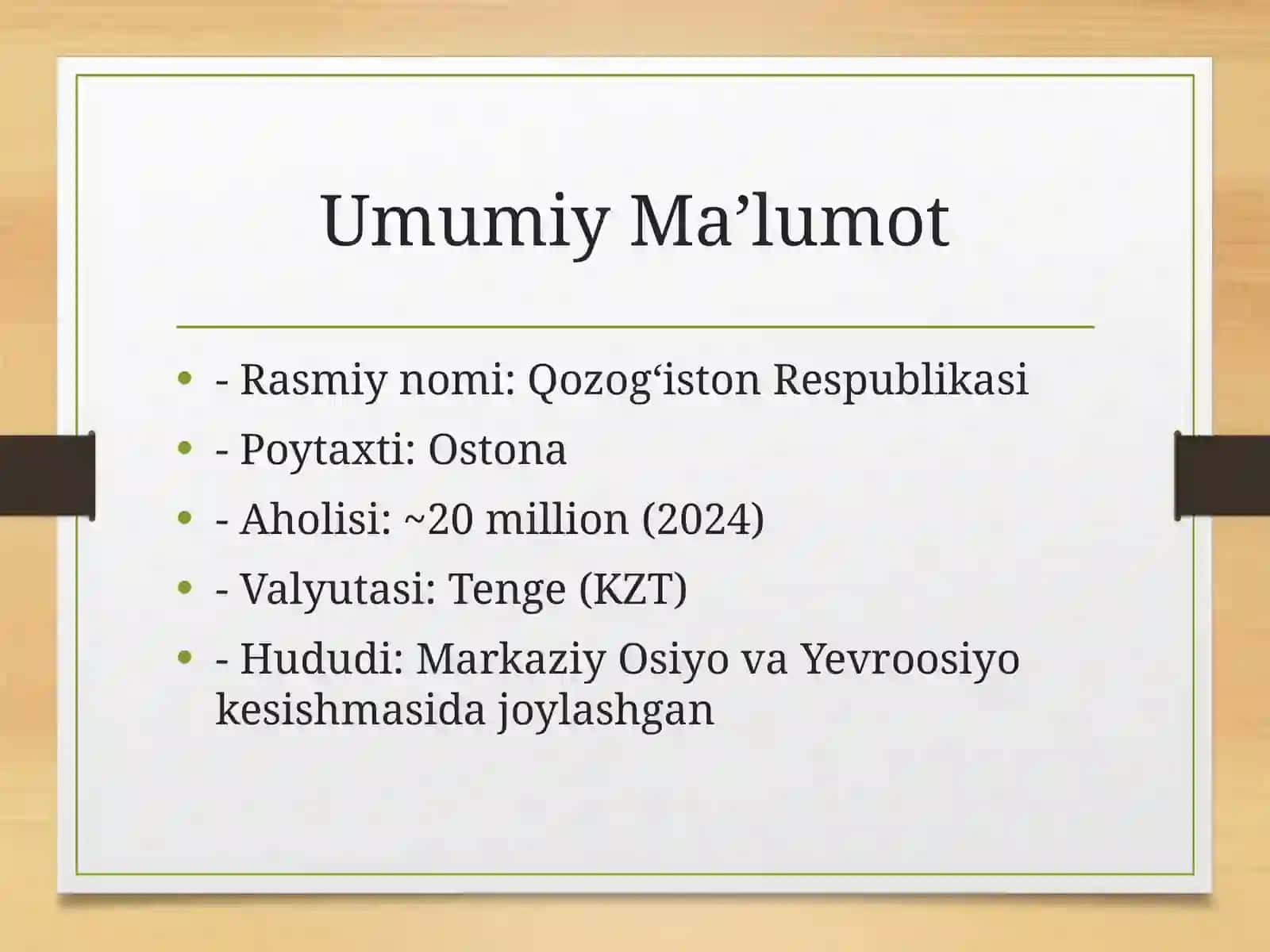 Qozogʻiston Respublikasining Iqtisodiy Tahlili 2