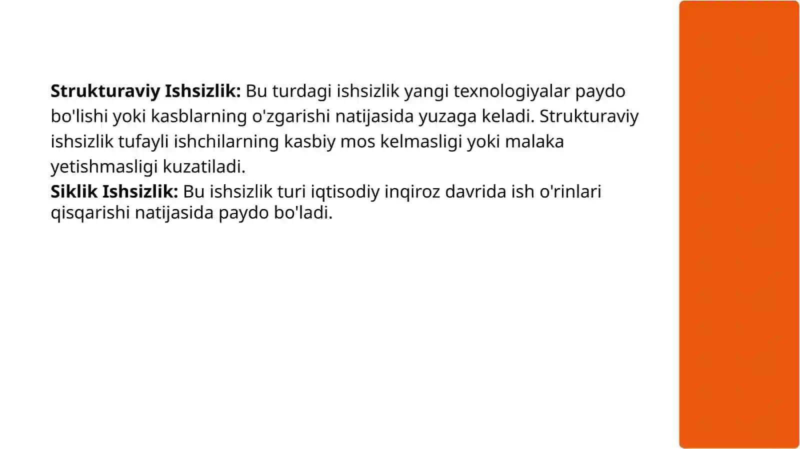 Ishsizlikning Asosiy Turlari 2