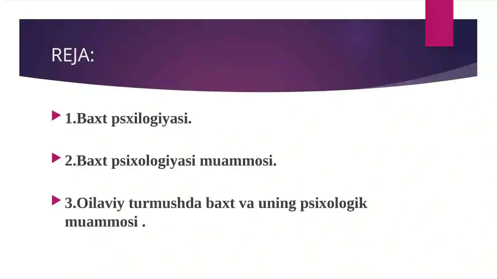 Baxt psixologik muammo 2