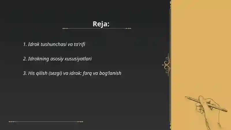 Idrok haqida tushuncha va uning xususiyatlari 2