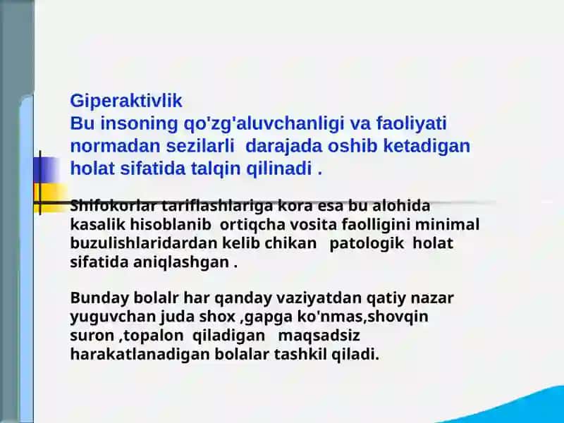 Giperaktiv bolasindomi 2