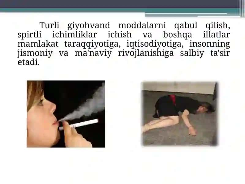 ZARARLI ODATLAR HAQIDA TUSHUNCHA 2