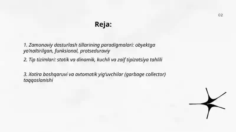 Zamonaviy dasturlash tillarining tahlili 2