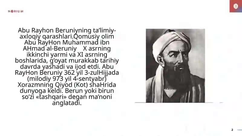 AbuRayhon Beruniyning ta’lim-tarbiyaga oid qarashlari 2