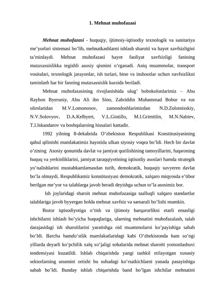 Mehnat muhofazasi 2