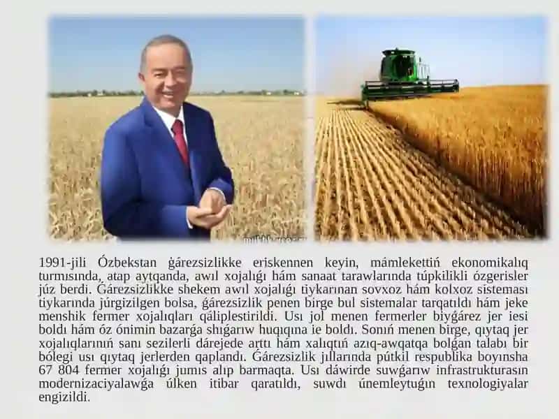 Jıllarında awıl xojalıǵı hám sanaat tarawındaǵıózgerisler 2
