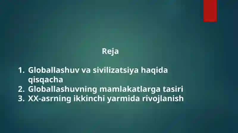 Globallashuv va Sivilizatsiya 2
