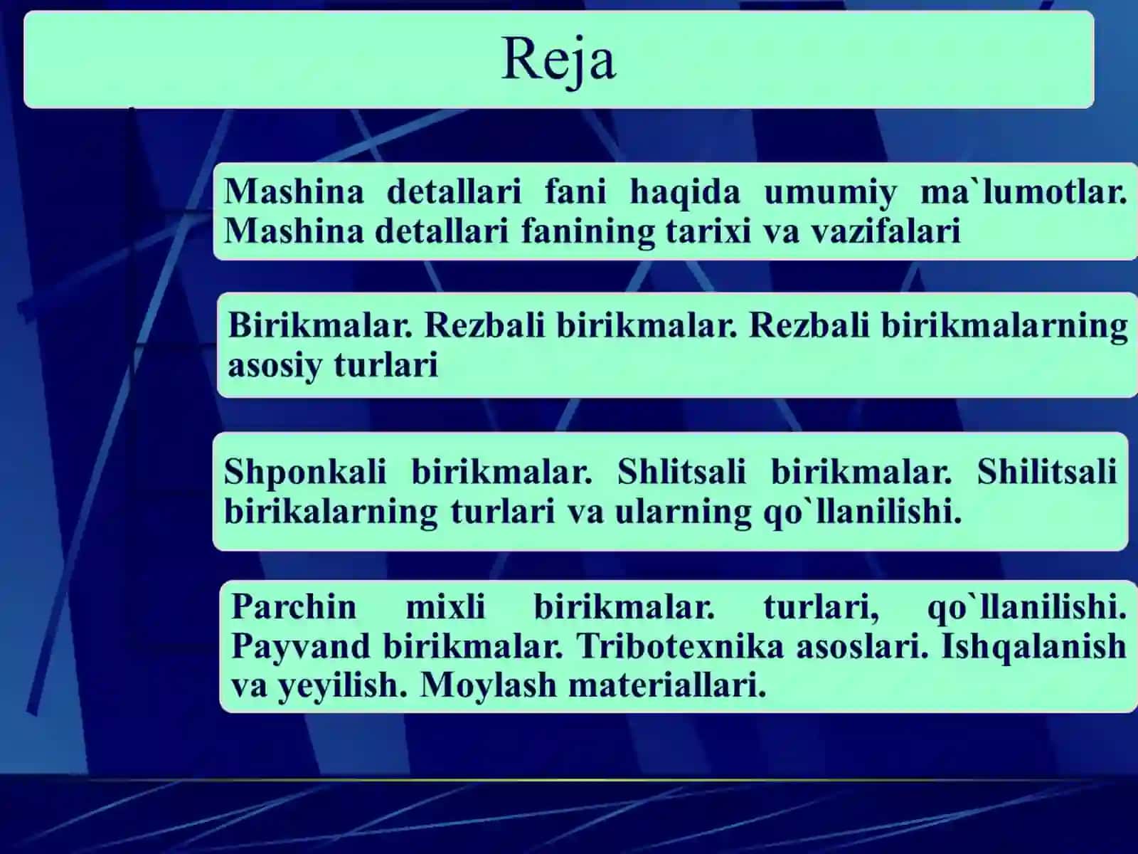 Mashina detallari fanining tarixi va vazifalari 2