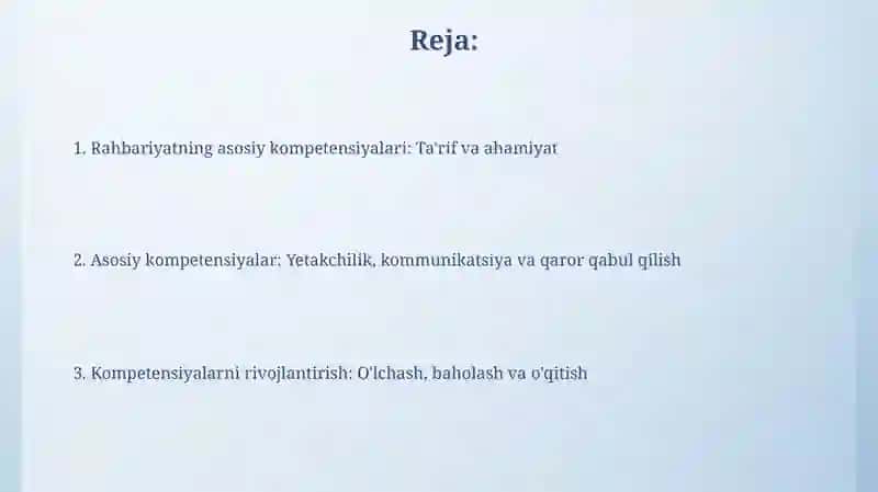 Boshqaruvchining tayanch kompetentsiyalari 2
