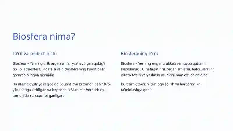 Biosfera va Noosfera Tushunchalari 2