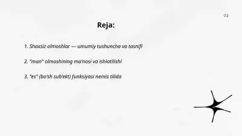 Shaxsiz olmoshlar 2