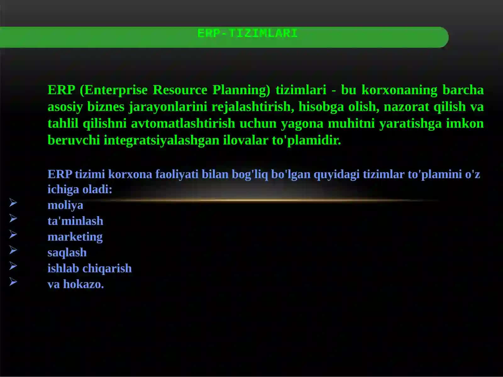 Axborottizimlariarxitekturasi(ERPИCRM) 2