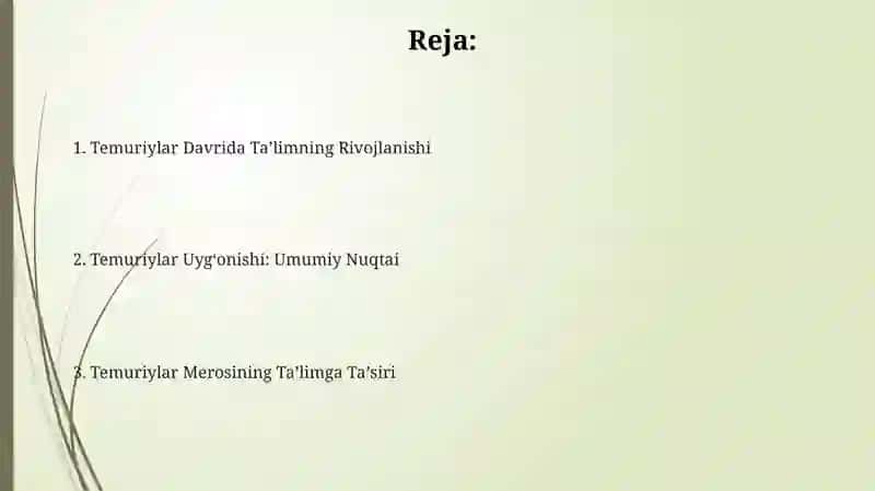 Temuriylarning ta'limga qo'shgan hissasi 2