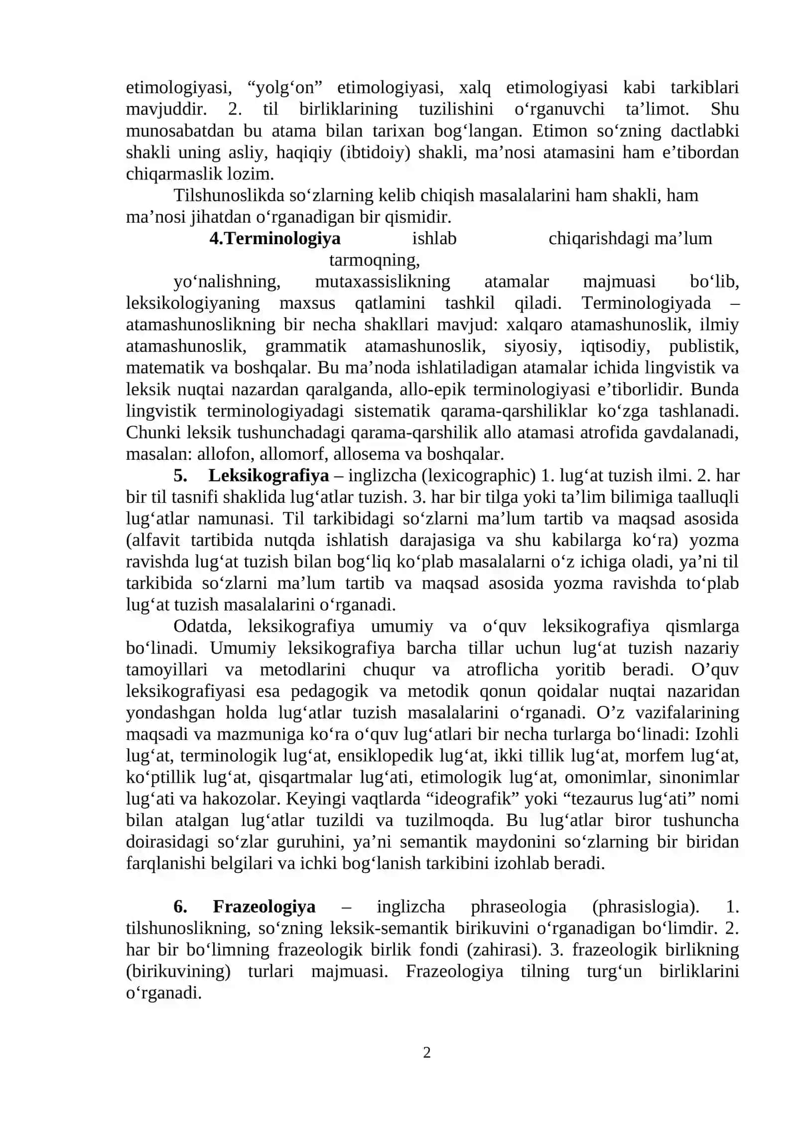 Leksikologiya va uning bo‘limlari 2