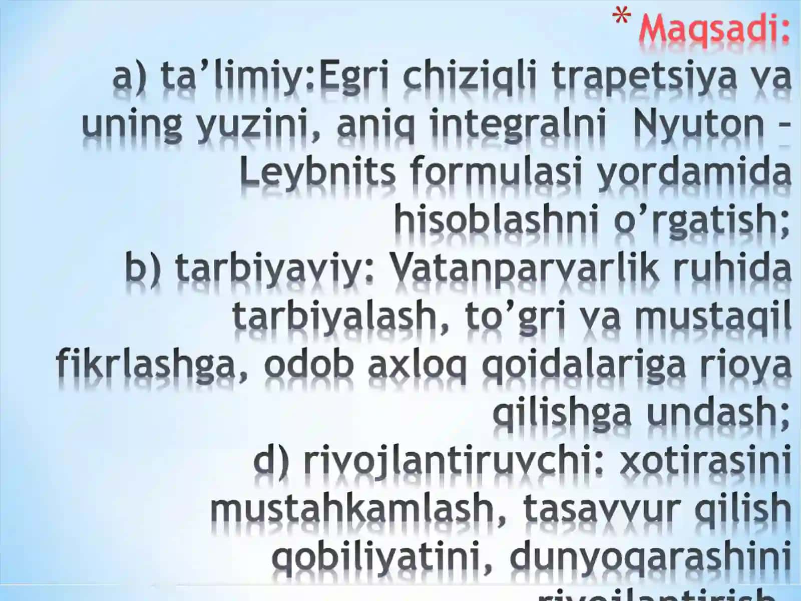 Egri chiziqli trapetsiya va uning yuzi 2