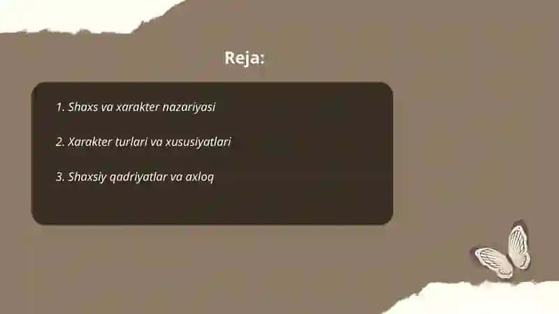 Shaxs va Xarakter 2