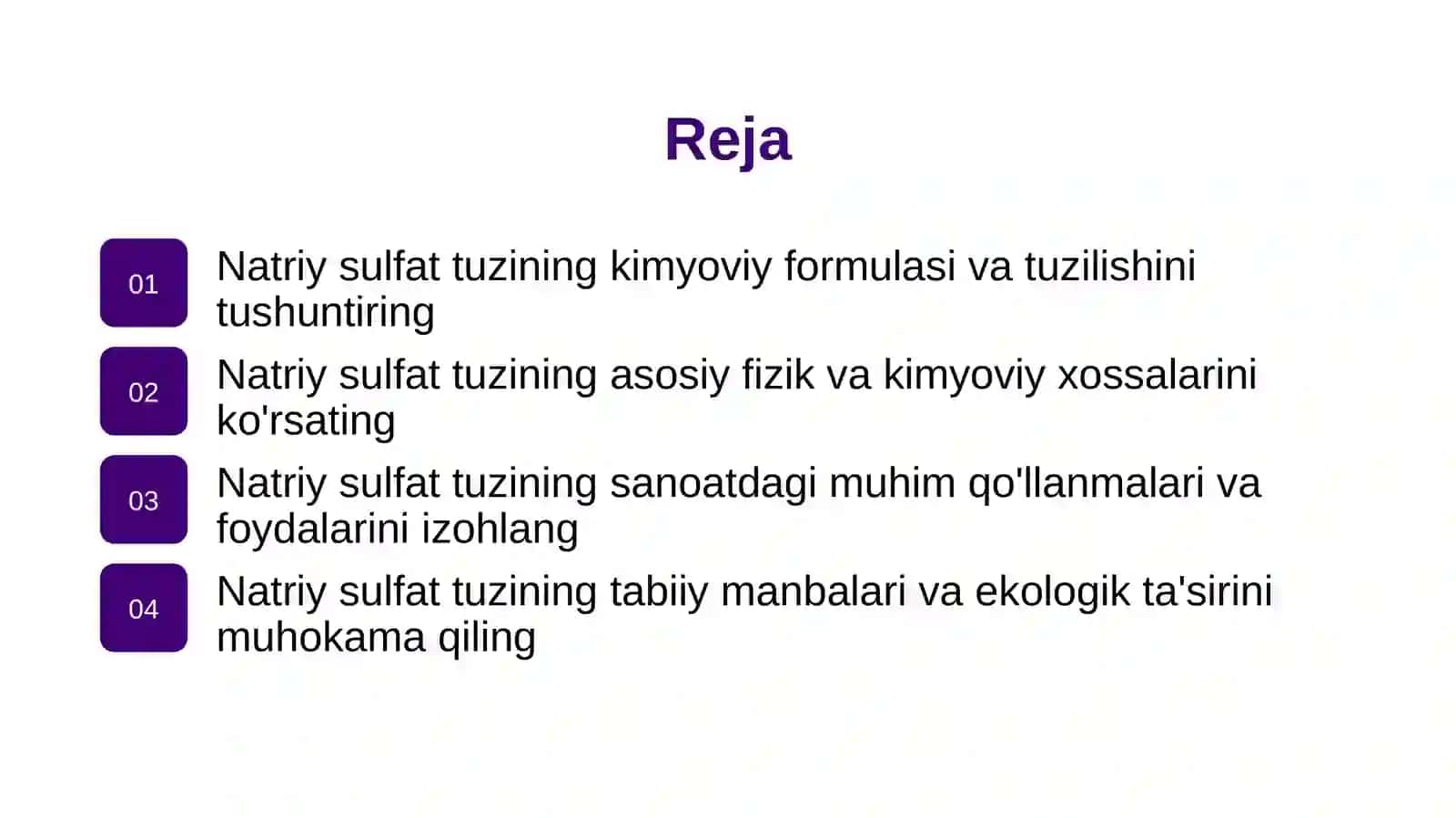 Natriy  sulfat  tuzuni  olinishi  va  xossasi 2