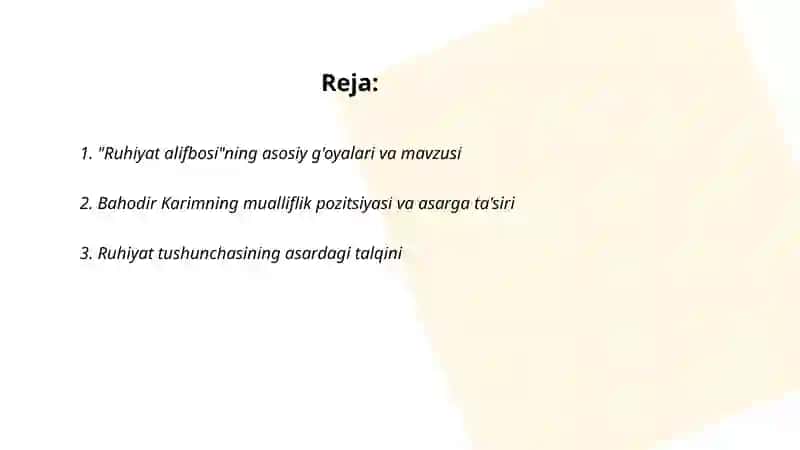 Ruhiyat alifbosi 2
