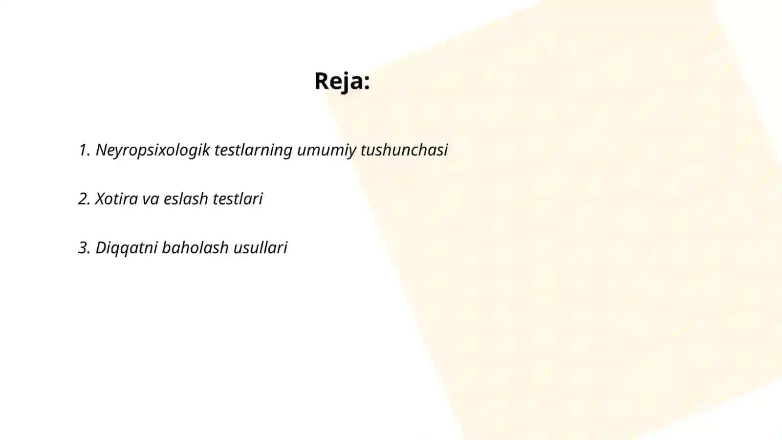 Neyropsixologik tekshirish usullari 2