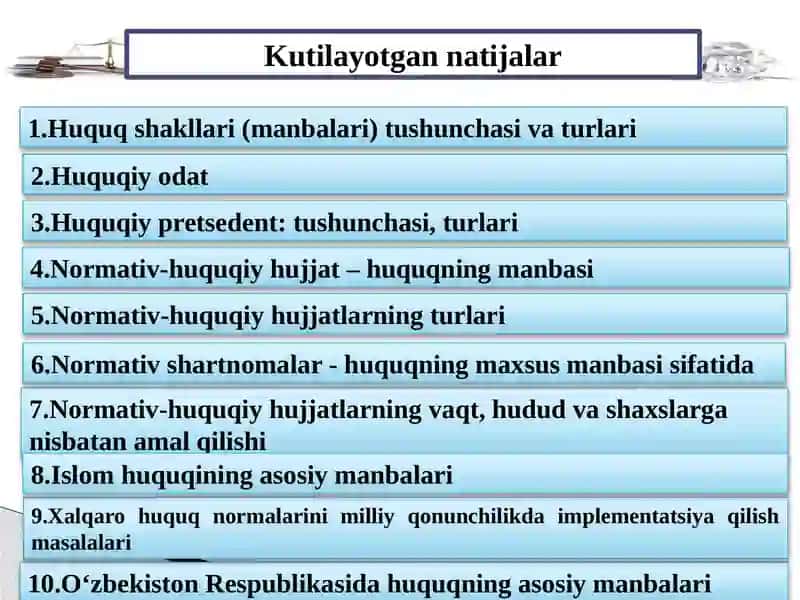 HUQUQSHAKLLARI (MANBALARI) 2