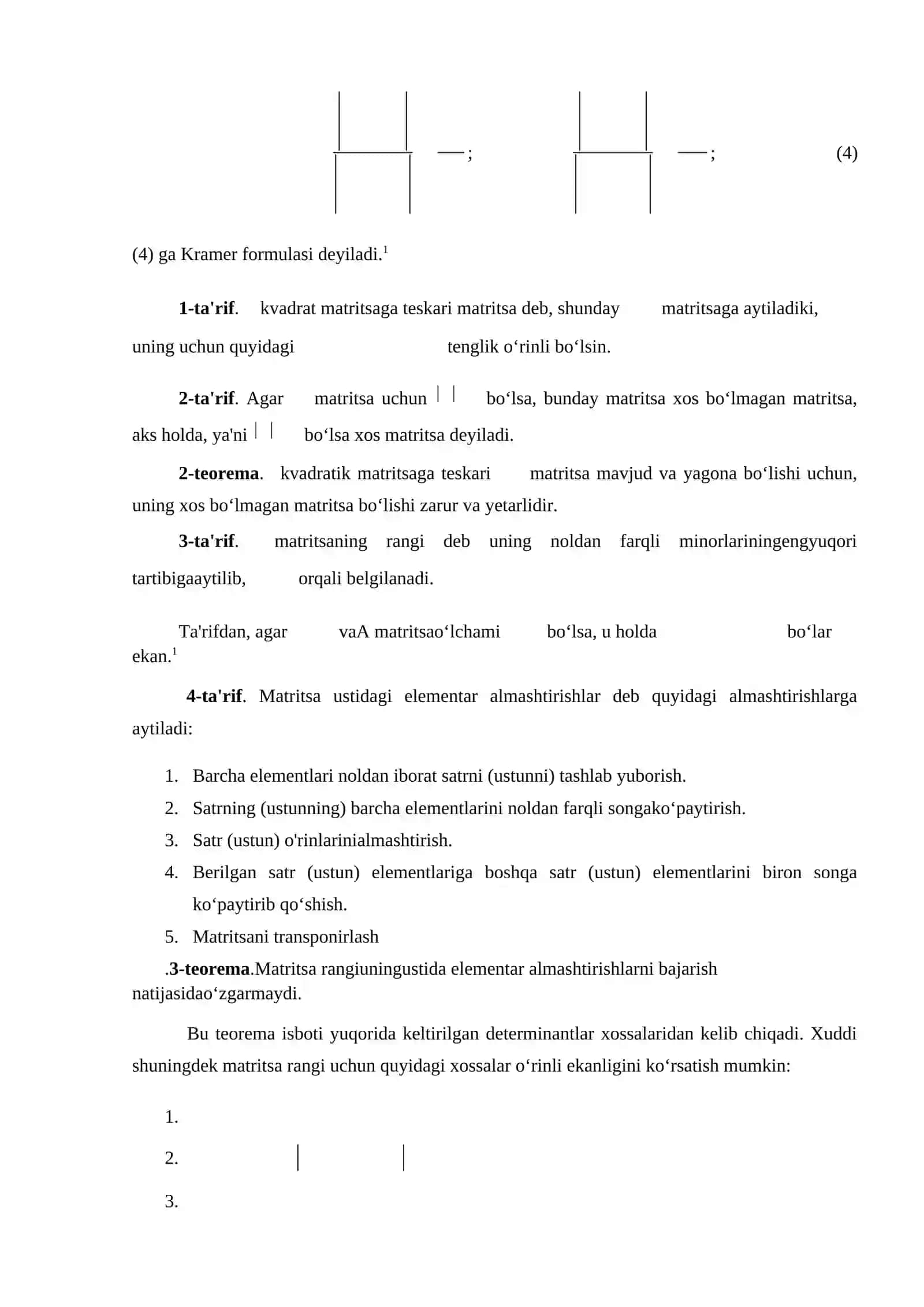 Chiziqli tenglamalar sistemasi 2