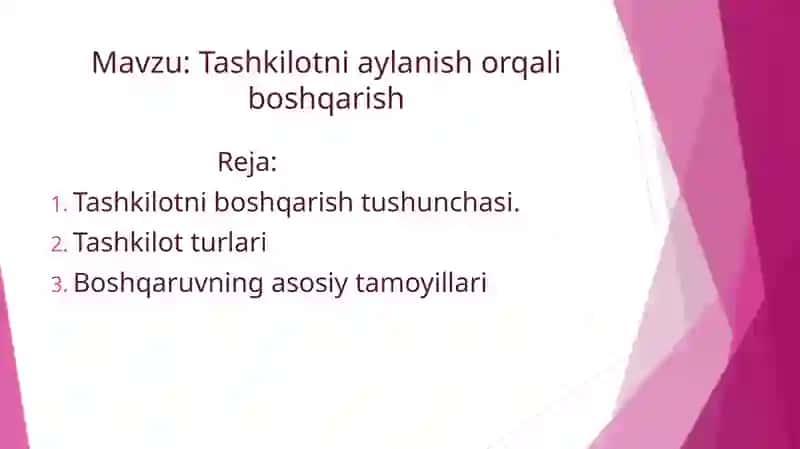 Tashkilotni aylanish orqali boshqarish 2
