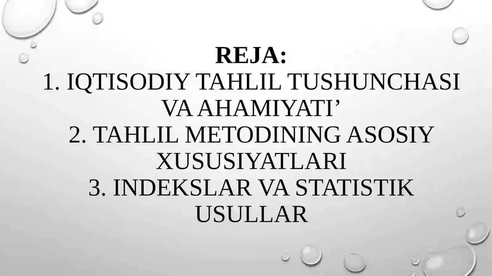 Iqtisodiy tahlilning metodi va usullari 2