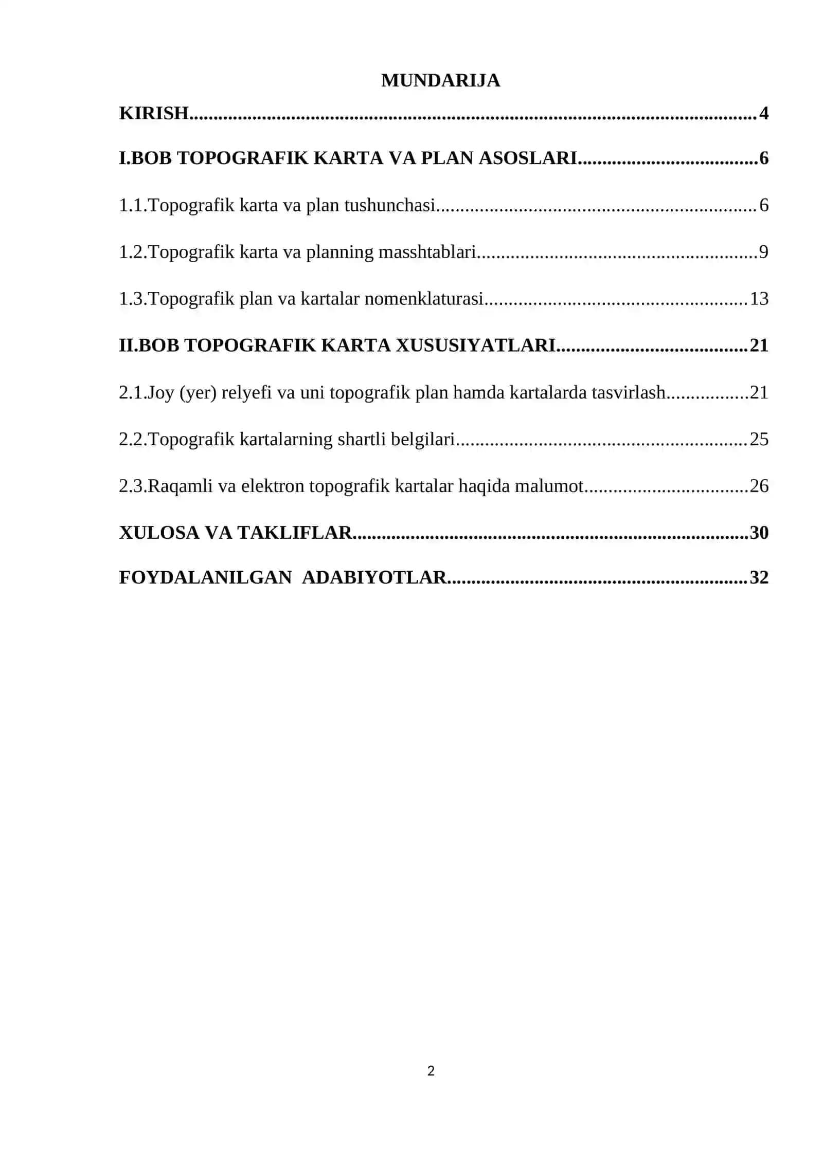 Geodeziya kurs ishi 2