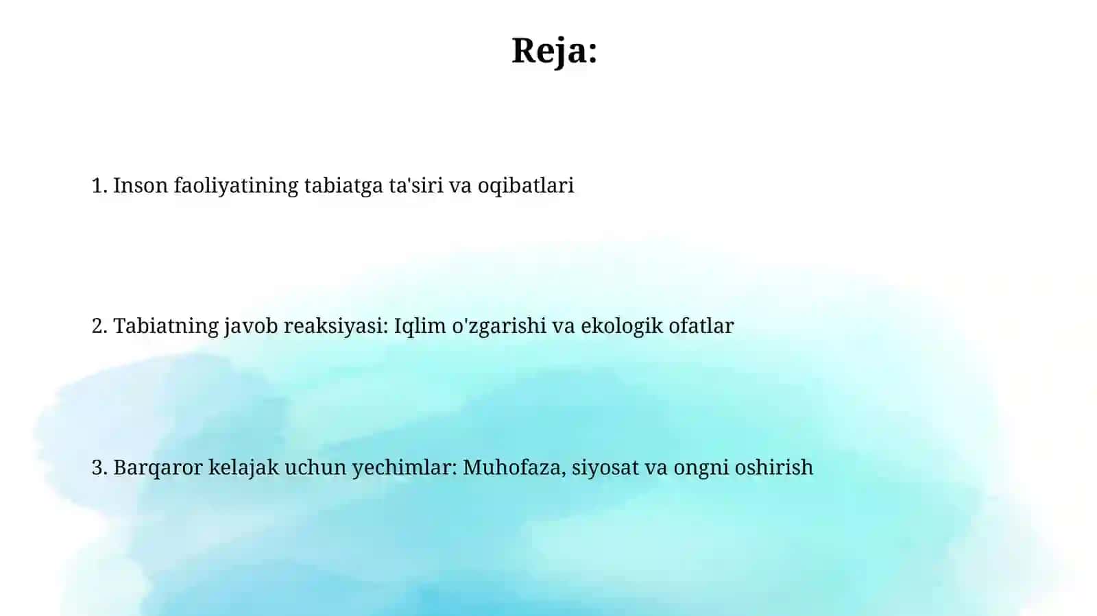 Inson faoliyatining tabiatga ta'siri 2
