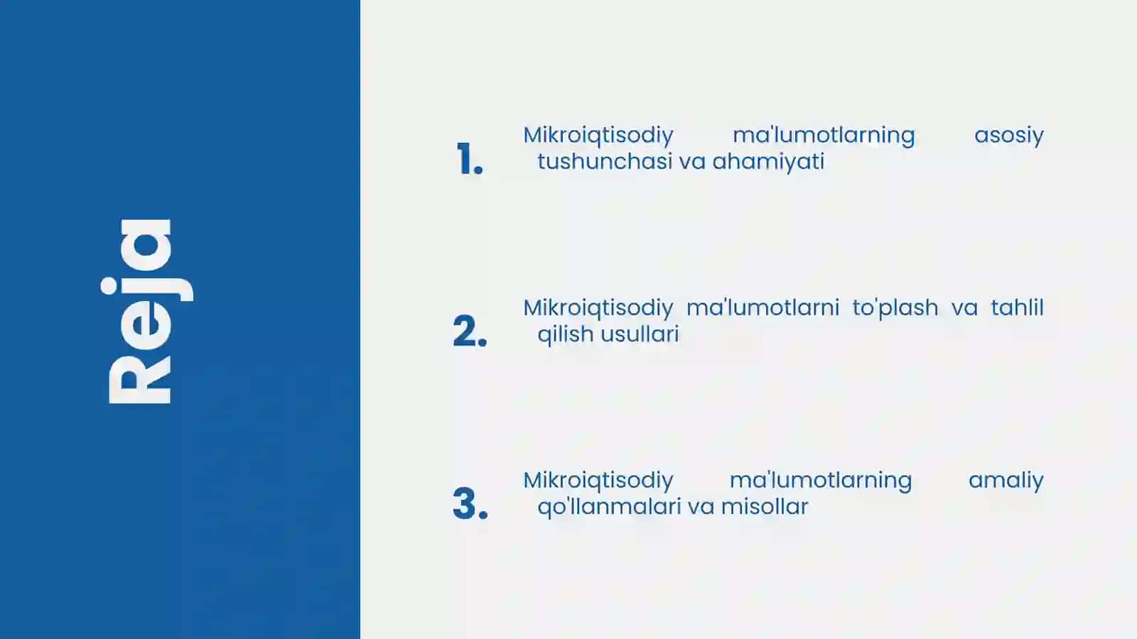 Mikroiqtisodiy ma'lumotlar 2