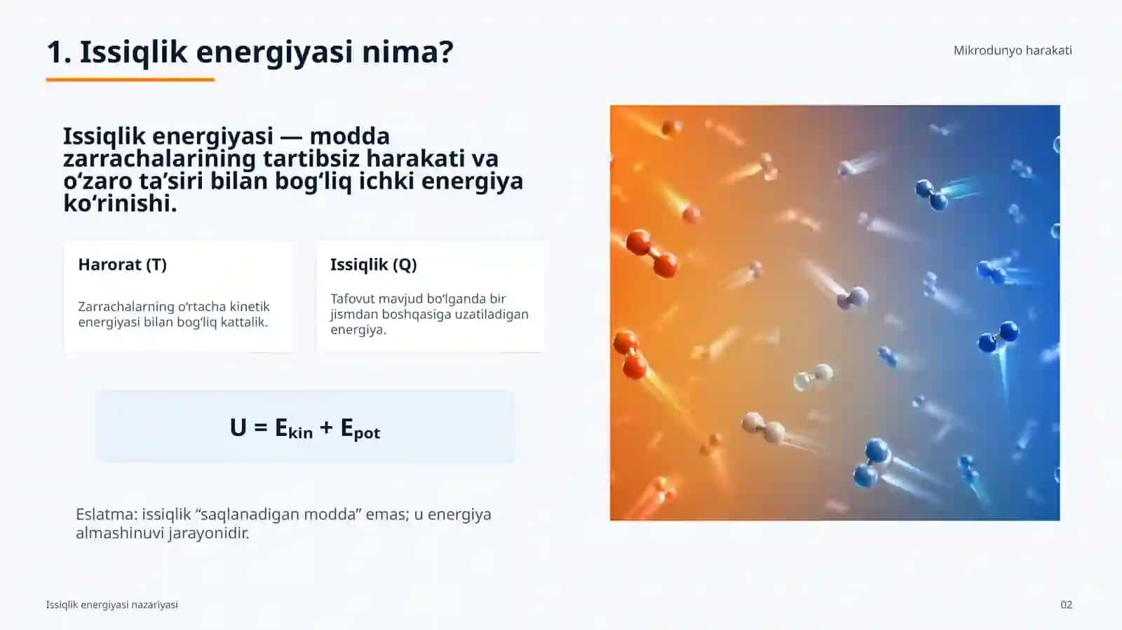 ISSIQLIK ENERGIYASI NAZARIYASI 2