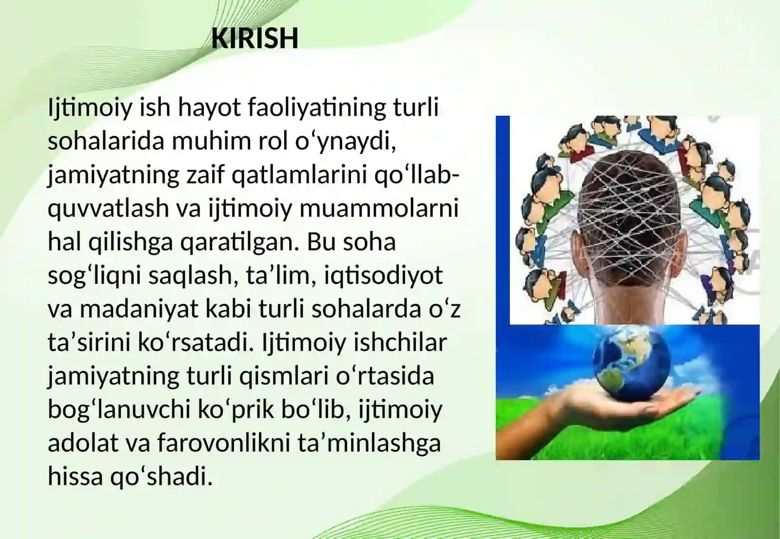 Hayot faoliyatining turli sohalarida ijtimoiy ish 2