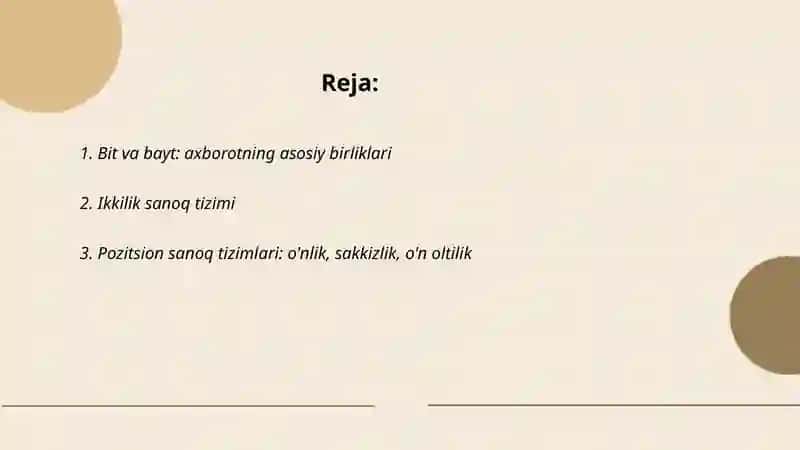 Axborotlarning kompyuterda tasvirlanishi 2
