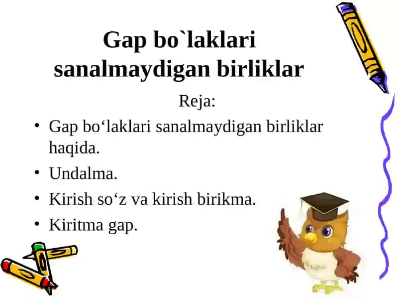 Gap bo'laklari sanalmaydigan birliklar 2