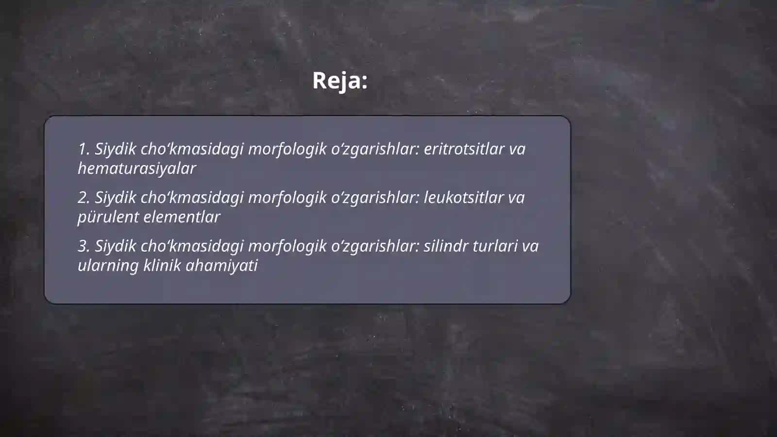 Siydik cho‘kmasidagi o‘zgarishlar 2