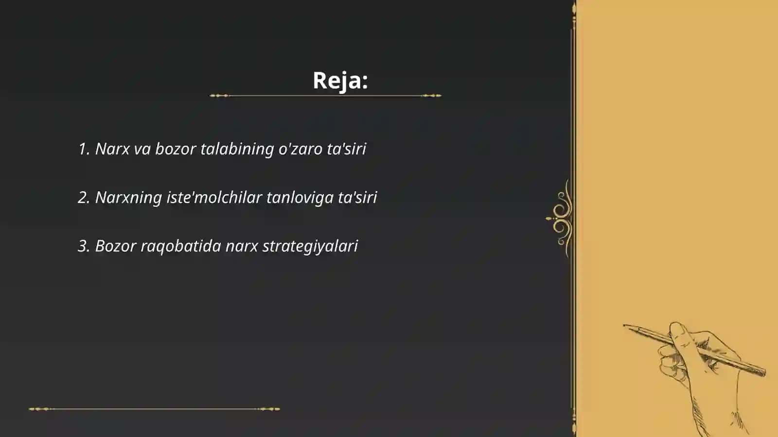 Bozorni boshqarishda narxning ahamiyati 2