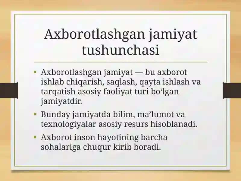 Axborotlashgan jamiyat 2
