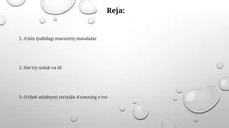 Usmon A'zim she'rlari tahlili 2