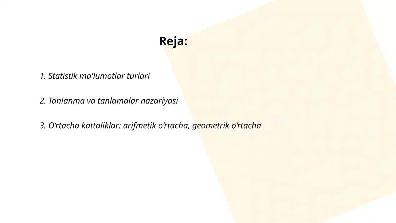 Matematik statistikaning elementlari 2