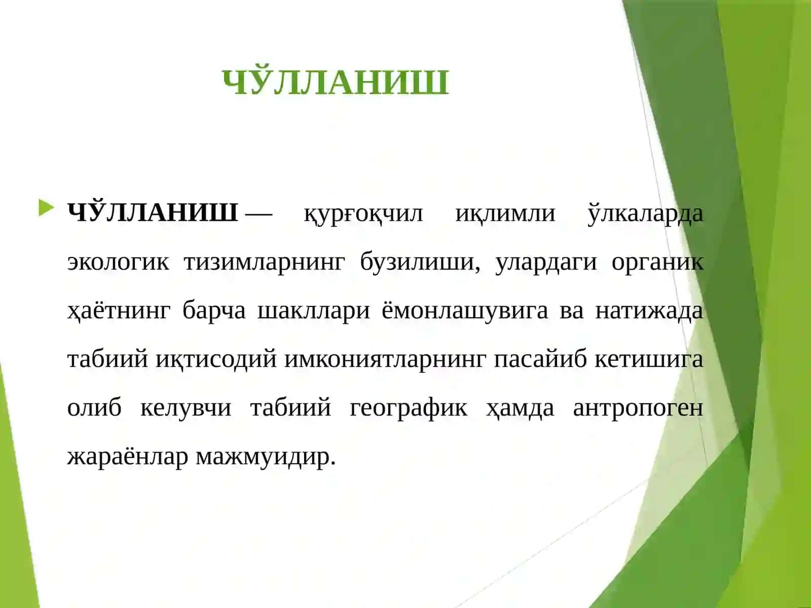 Чўлланиш жараёни: ўсимликлар дунёсига таъсири 2