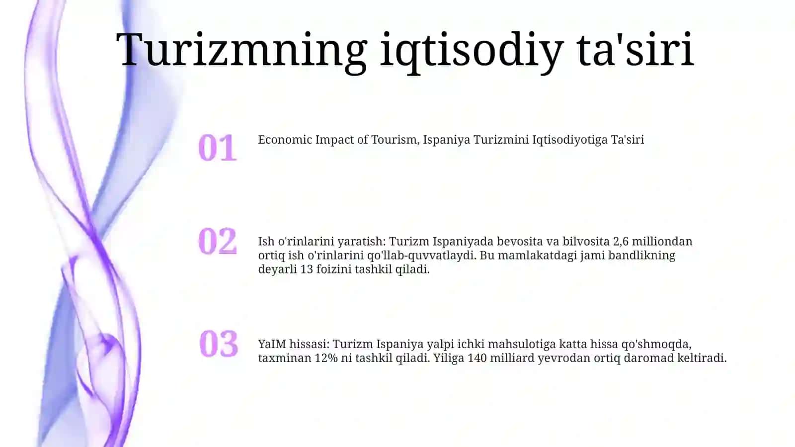 Ispaniya Turizmini Iqtisodiyotiga Ta'Siri 2