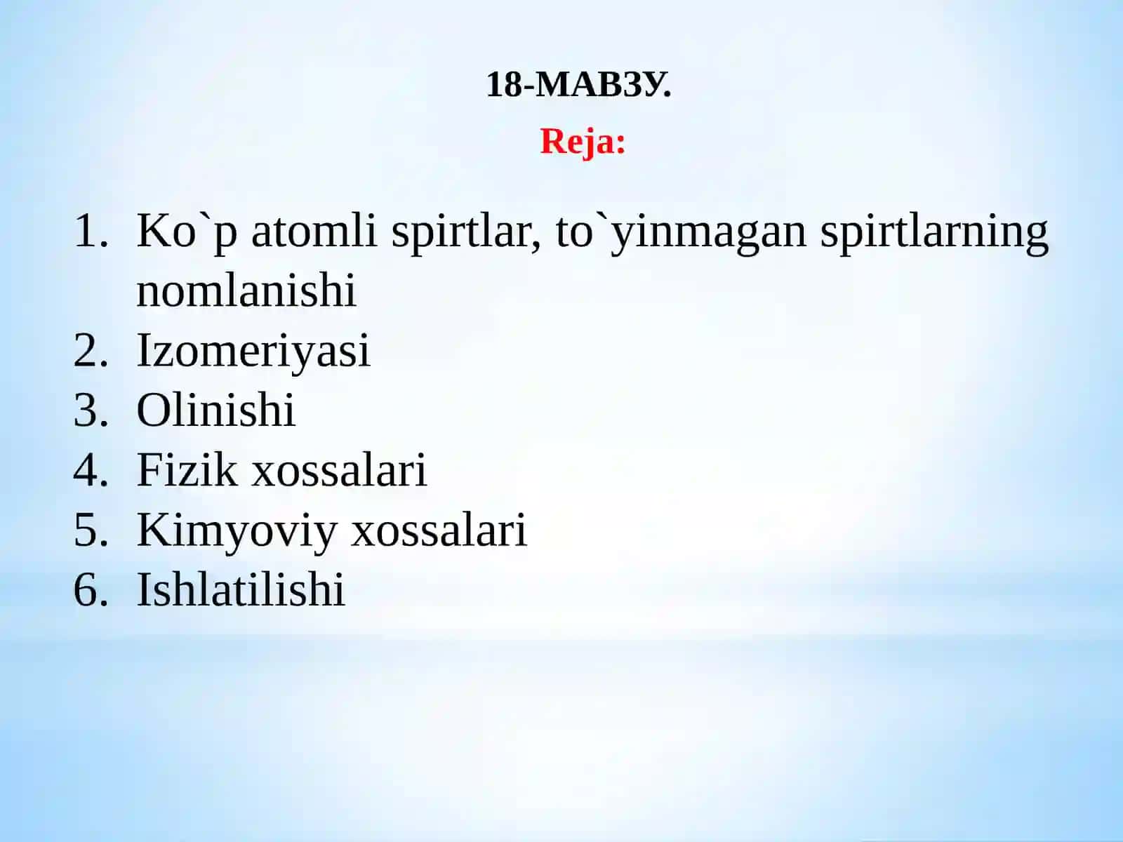 Ko`patomli spirtlar, to`yinmagan spirtlar 2