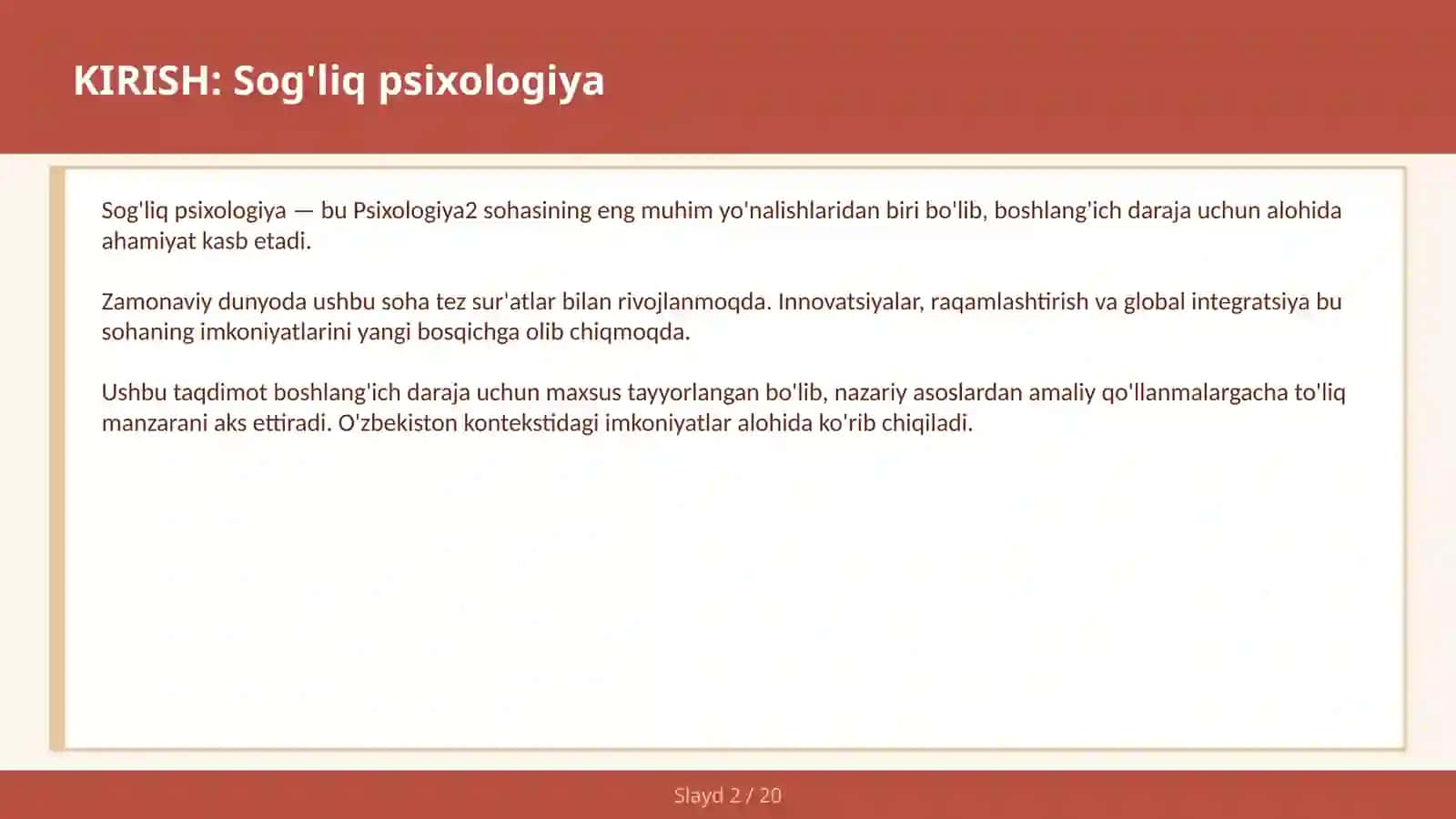 SOG'LIQ PSIXOLOGIYA 2