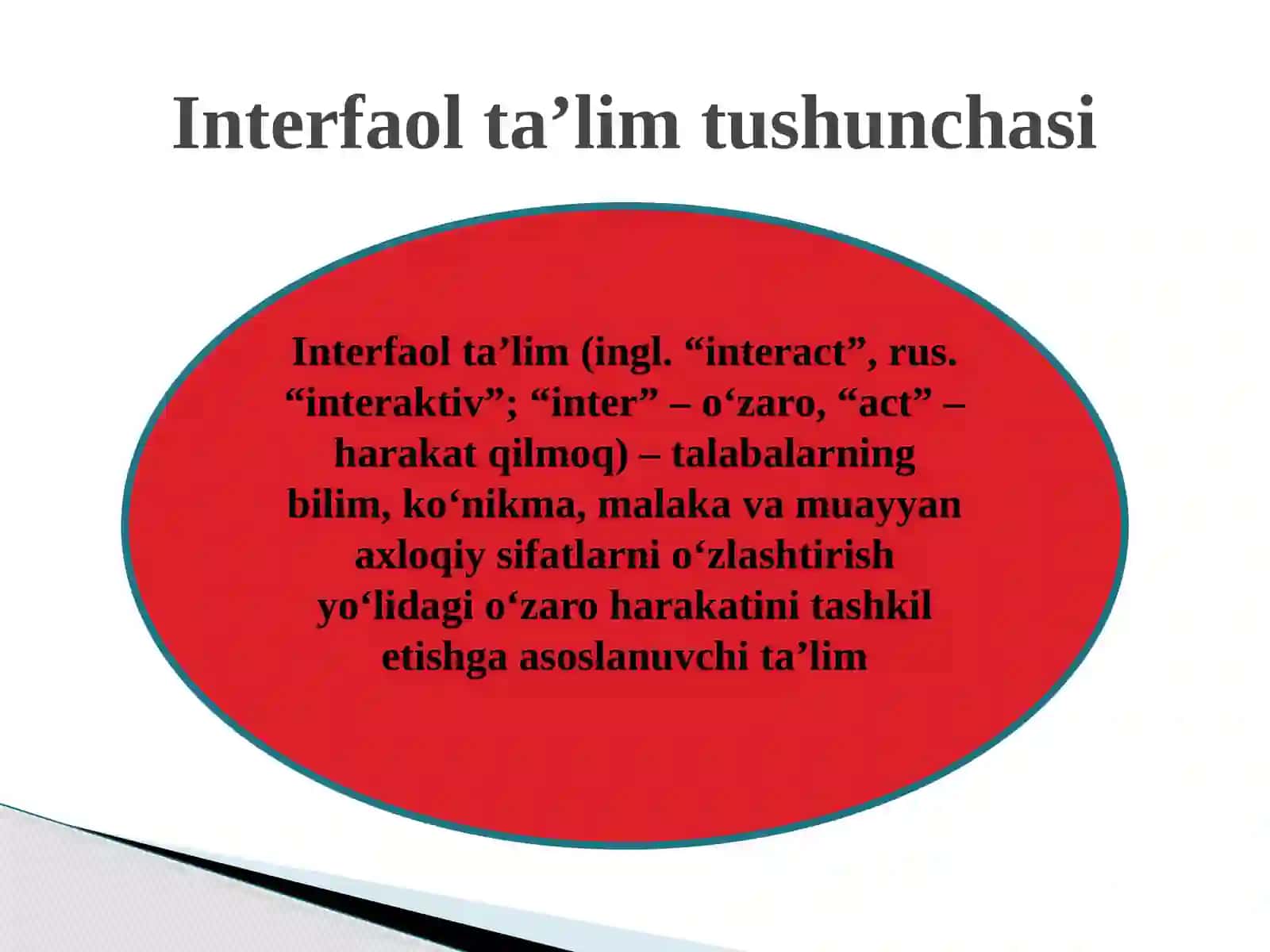 Interfaol ta’lim metodlarini qo’llash amaliyoti 2