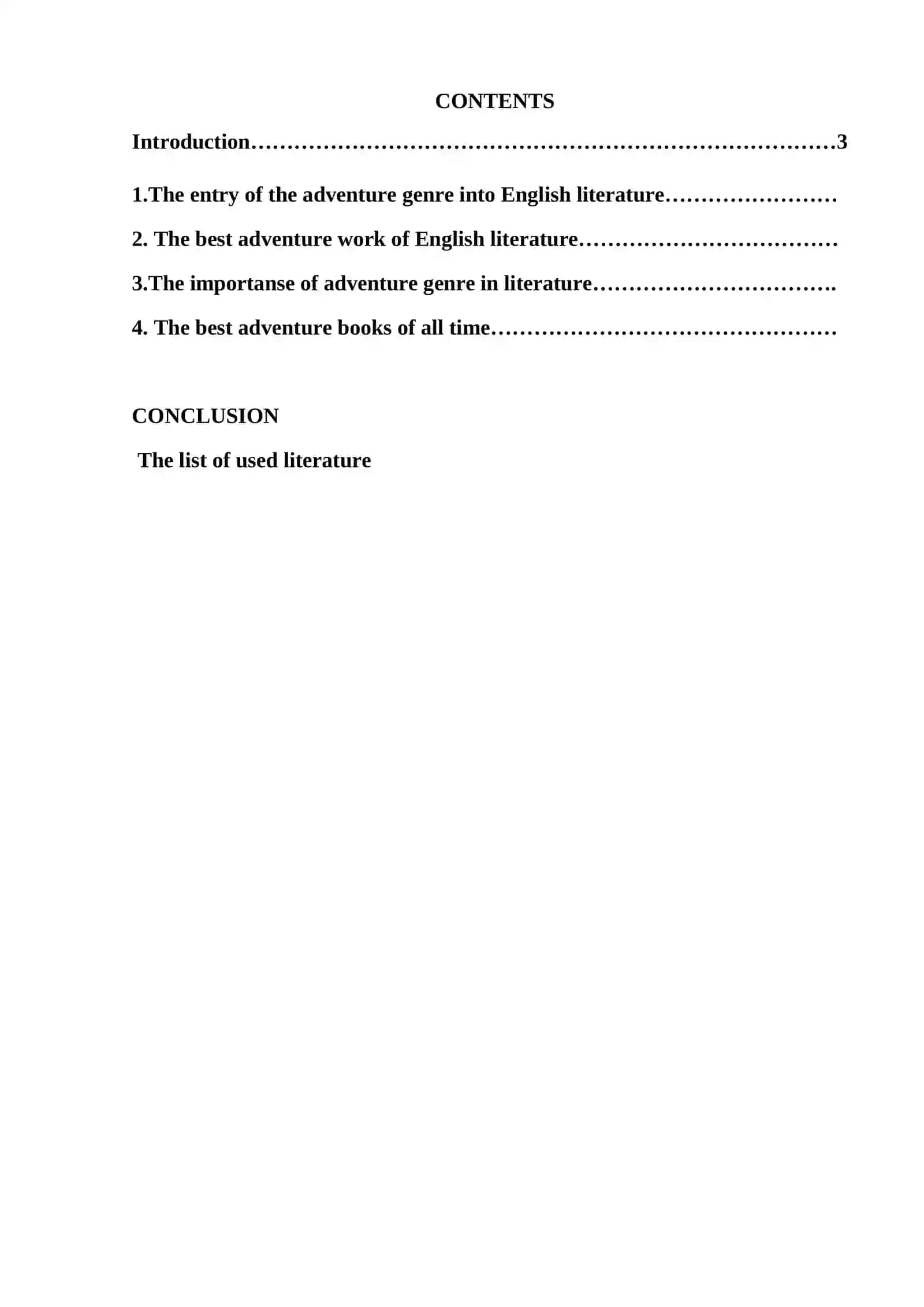 Adventure genre in English leterature 2