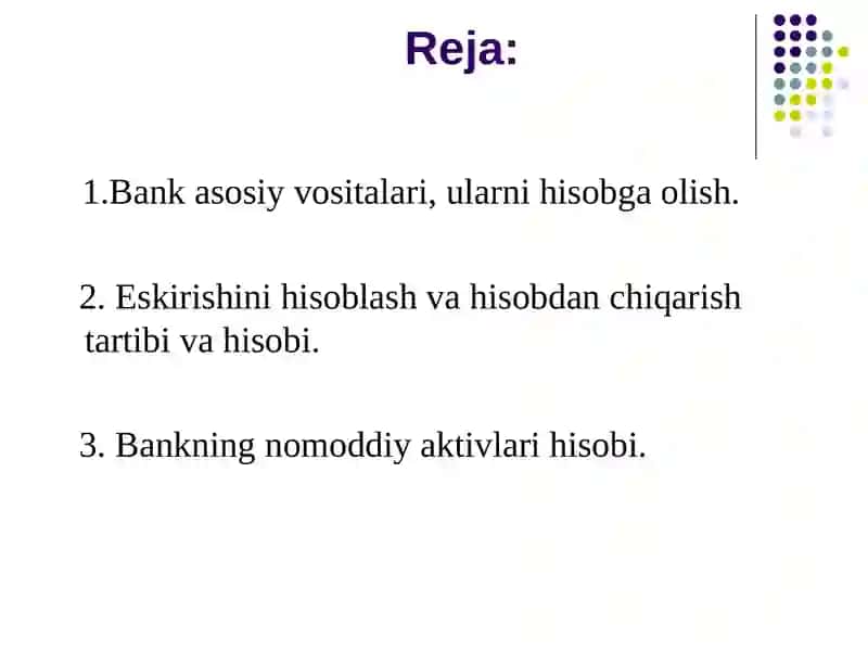BANK MODDIY VA NOMODDIY AKTIVLAR HISOBI 2