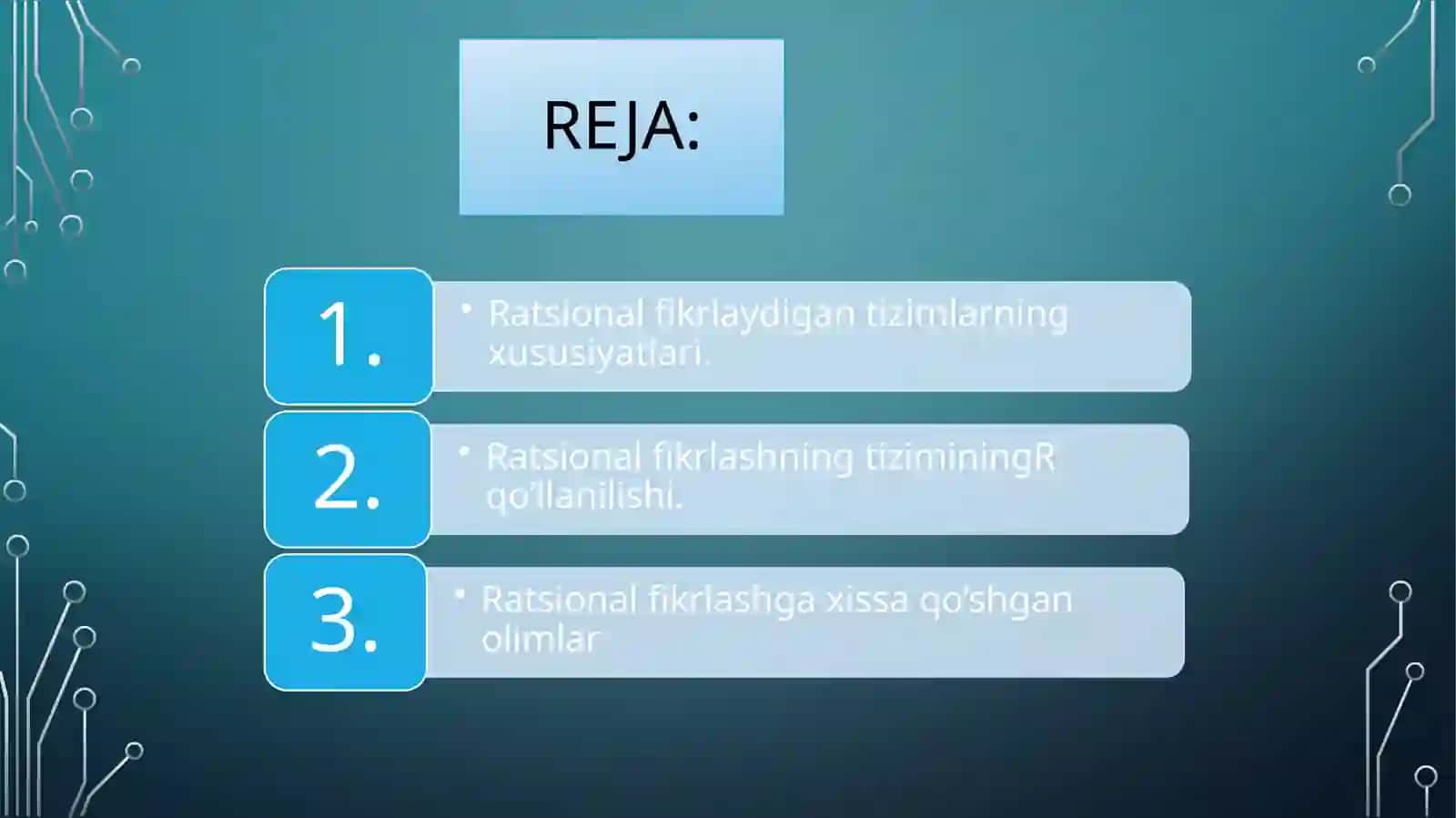 Ratsional fikrlaydi gan tizimlar 2