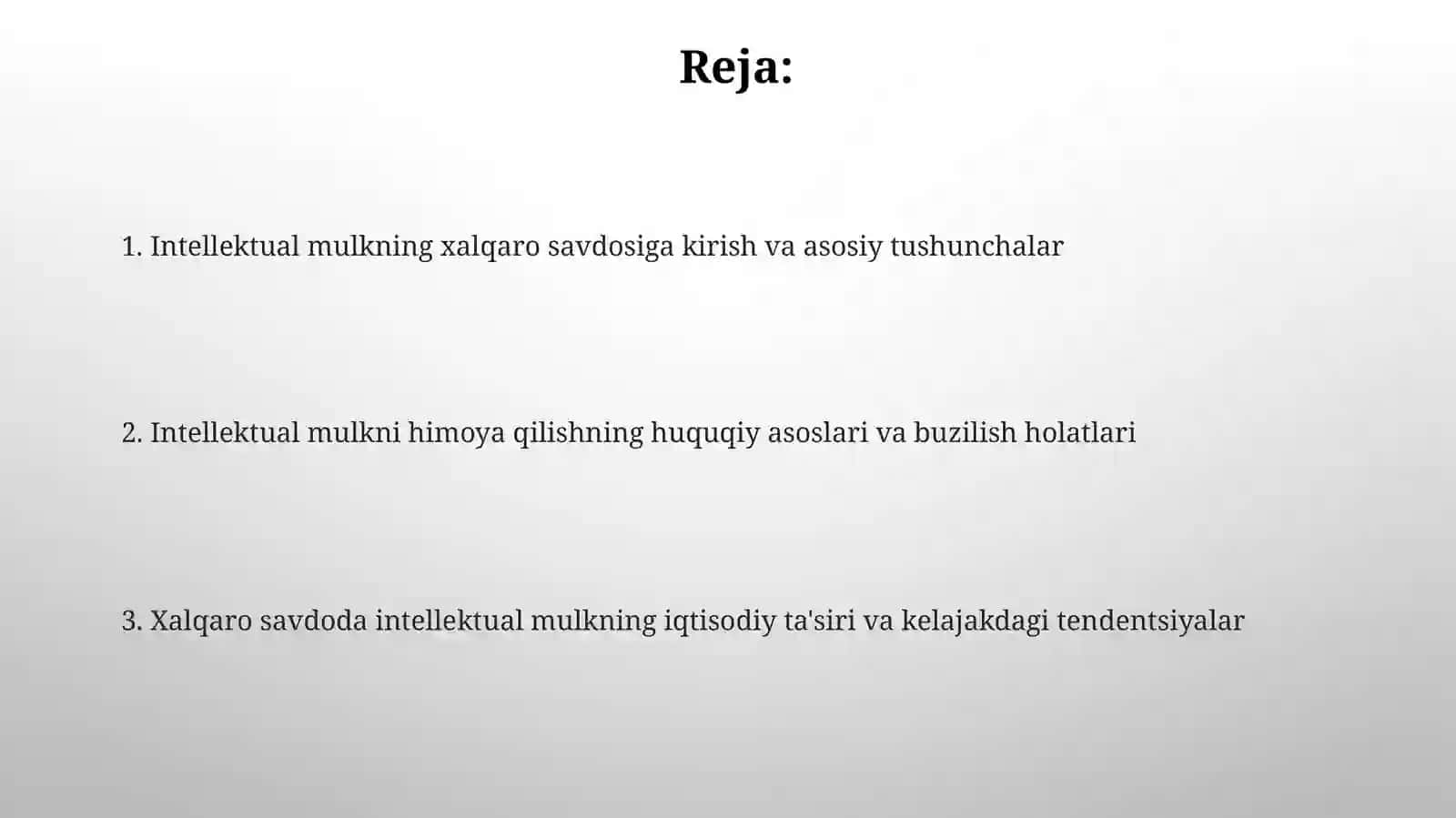Intellektual mulkning xalqaro savdosi 2