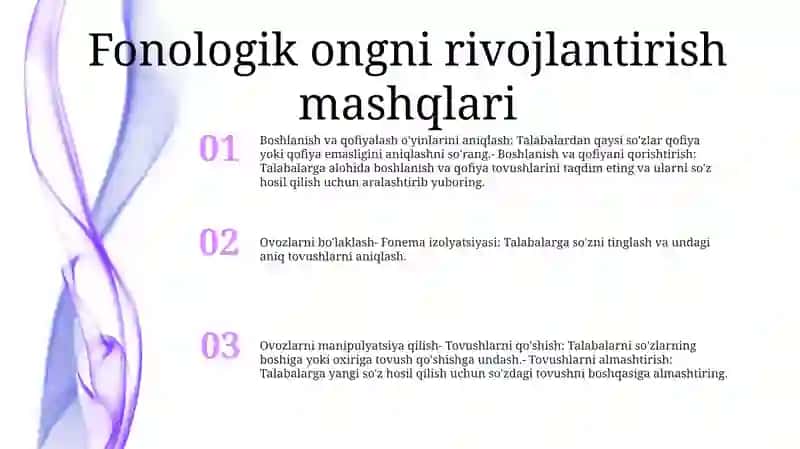 Savod O'Rgatishning Asosiy Mashq Turlari 2