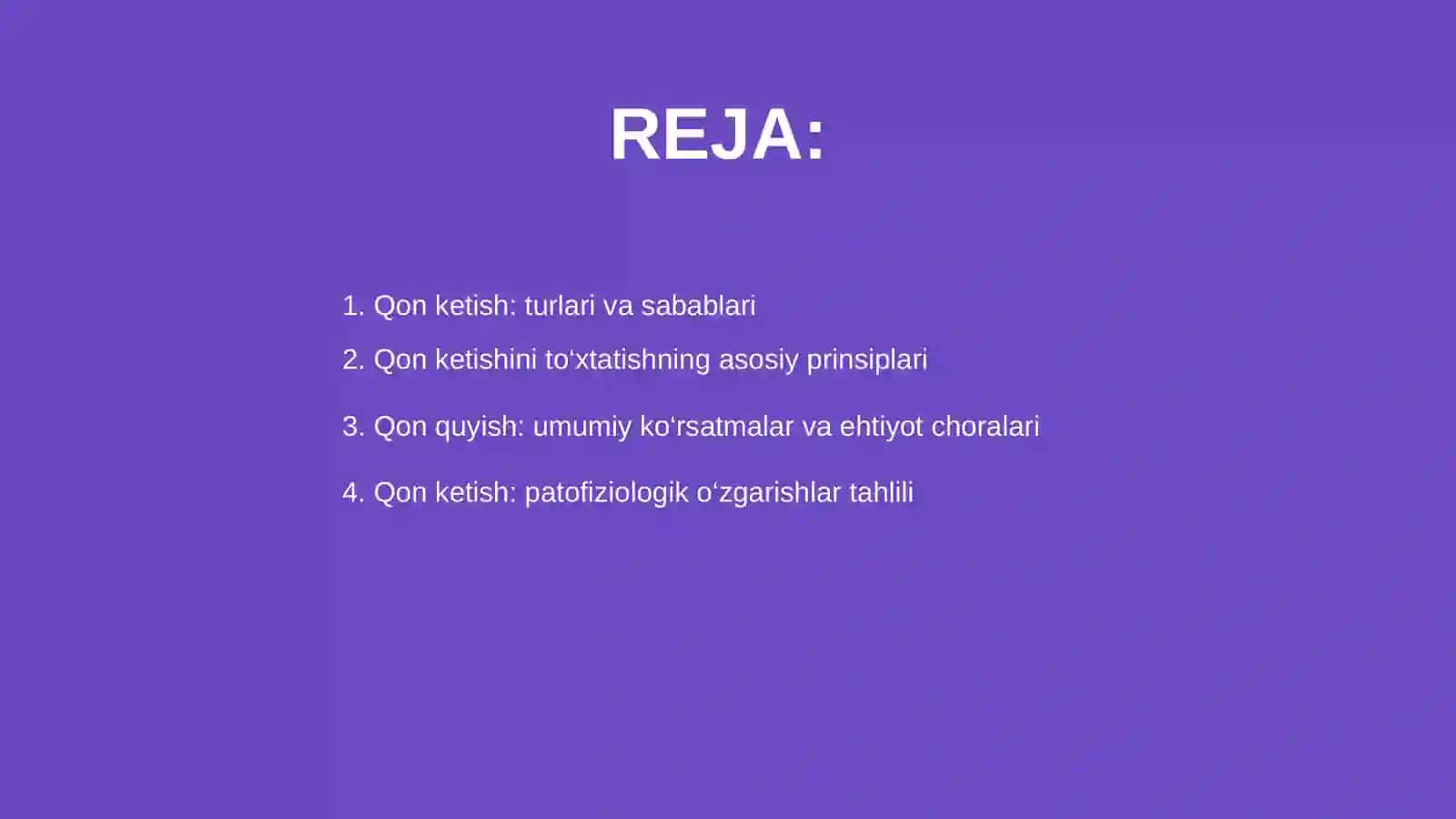 Qon ketish jarayoni 2
